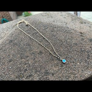 Blue Opal Necklace with Gold Hardware